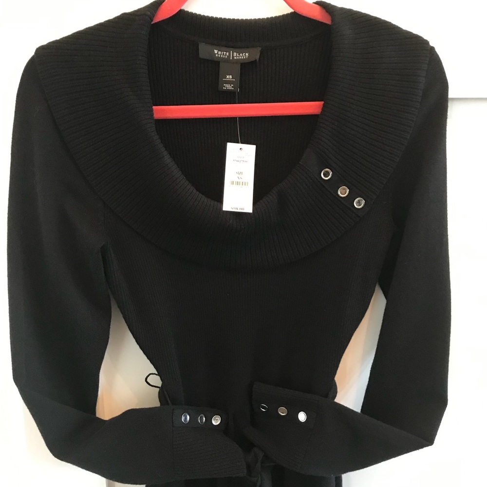 NWT White House Black Market Black Sweater Dress